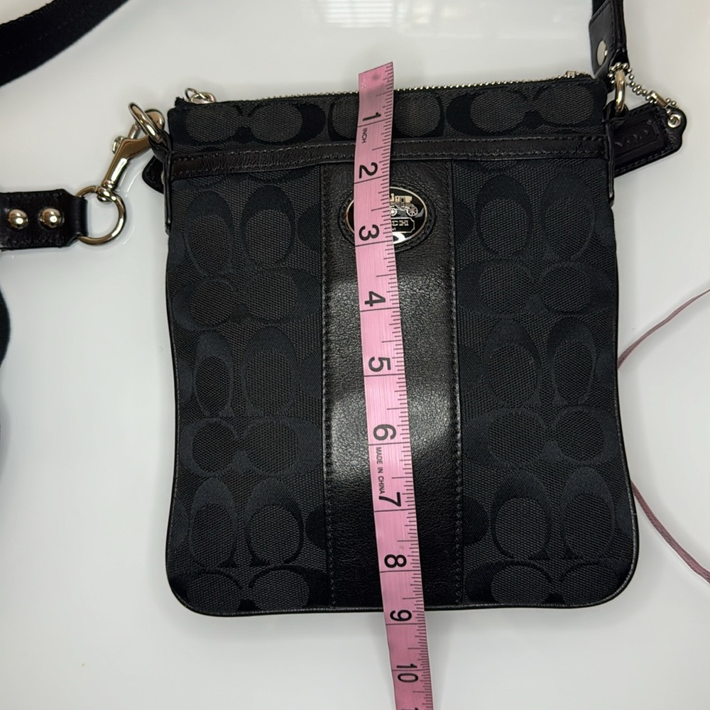 Coach Sutton signature black canvas & leather crossbody - Picture 10 of 12